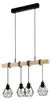 4-lichts hanglamp Townshend 5 eetkamer - zwart met hout Productafbeelding-voorbeeld 2