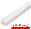 A white diffuser profile for LED strips, shown diagonally against a white background with a red graphic indicating size. Anteprima dell’immagine prodotto