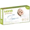 The product packaging for a baby nasal aspirator is shown, featuring an illustration of the product and a smiling baby. Voir les images du produit