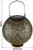A solar lantern with intricate metalwork, shown with dimensions. Produktbild-Vorschau