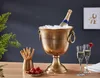 FineBuy Champagnerkühler Gold 28,5x37,5x28,5 cm Aluminium Produktbild-Vorschau 2