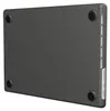 The underside of a dark gray laptop case. Voir les images du produit