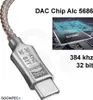 A product image showcasing a USB-C to 3.5mm DAC adapter with accompanying marketing graphics and text. Náhľad obrázku produktu