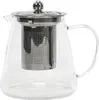 A clear studio shot of a glass teapot with a metal infuser. Podgląd zdjęcia produktu