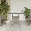 vidaXL Gartentisch mit Glasplatte Grau 80x80x75 cm Poly Produktbild-Vorschau 3