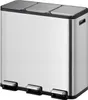 A stainless steel triple bin trash can with three foot pedals. Anteprima dell’immagine prodotto
