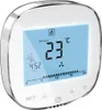 A digital thermostat with a blue screen displaying room temperature and time. Anteprima dell’immagine prodotto