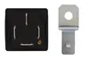 A black electrical relay socket and a silver metal connector are shown against a white background. Produktbild-Vorschau