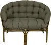 A gray cushion set for a rattan furniture group, shown against a white background. Anteprima dell’immagine prodotto