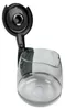 A clear glass coffee pot with its lid open and attached. Produktbild-Vorschau
