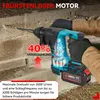 A person is using a cordless hammer drill to drill into a concrete wall. Voir les images du produit