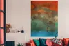 MuchoWow® Poster Wasserfarben - Orange - Blau - Grün Produktbild-Vorschau 3