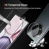 A marketing image showing a phone screen protector being applied to a phone and a camera lens protector on a phone camera. Produktbild-Vorschau
