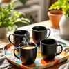 Tazza da caffè in gres 300 ml nero opaco - Set da 6 - Tazza Anteprima dell’immagine prodotto 7