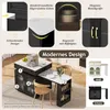 A collage of images showcasing a kitchen island/dining table with various features and color options. Podgląd zdjęcia produktu