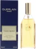 A bottle of Guerlain Shalimar Eau de Parfum refill and its packaging are displayed against a white background. Voir les images du produit