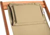 Close-up of a beige cushion on a wooden deck chair. Produktbild-Vorschau