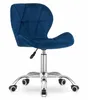 Blauer Bürostuhl mit Samtbezug AVOLA VELVET Produktbild-Vorschau 1