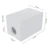 A white, rectangular cat house with a circular entrance, shown with dimensions indicated by measurement lines and text. Náhled obrázku produktu