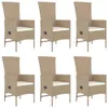 7-tlg. Garten-Essgruppe mit Kissen Beige Poly Rattan , Produktbild-Vorschau 3