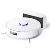 A white robot vacuum cleaner with a charging dock against a white background. Náhled obrázku produktu