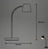 A line drawing of a desk lamp with dimensions indicated, alongside a small photograph of the actual lamp. Náhľad obrázku produktu