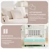 A split image showing a sofa with cushions and a cutaway view of its internal structure. Produktbild-Vorschau