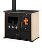 A freestanding wood-burning stove with an oven and stovetop. Anteprima dell’immagine prodotto