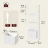 Bücherregal mit Schublade 33 x 24 x 131 cm Weiß 5 Ebenen Produktbild-Vorschau 3