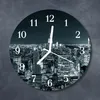Glasuhr Wanduhr Küchenuhr Echt-Glas 30fi cm Skyline Nacht Produktbild-Vorschau 2