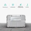 A silver suitcase is shown from the front, with marketing icons and text above it. Anteprima dell’immagine prodotto