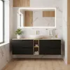 RODAN | Szafka pod umywalkę - Czarna i Brązowa - 140 cm - Z Podgląd zdjęcia produktu 4