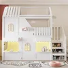 Flieks Etagenbett 90x200cm mit Led, Kinderbett Hausbett mit Produktbild-Vorschau 2