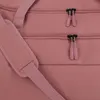 A close-up view of a pink travel bag, showing zippers and a shoulder strap. Produktbild-Vorschau