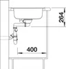A technical drawing of a sink with dimensions indicated. Náhled obrázku produktu