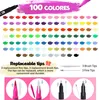 Filzstifte, 100 Farben Marker Stifte Set, Graffiti Stifte, Produktbild-Vorschau 2