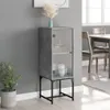 Beistellschrank mit Glastür Betongrau 35x37x100 cm Produktbild-Vorschau 3