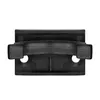 A close-up, front-facing view of a black plastic furniture foot clip against a white background. Voir les images du produit