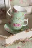 Clayre & Eef Tasse mit Untertasse 160 ml Grün Rosa Produktbild-Vorschau 2