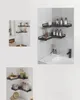 Collage of bathroom and kitchen corner shelves with products. Produktbild-Vorschau