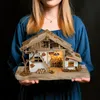 Presepe grande in vero legno con illuminazione in 39 x 23 x Anteprima dell’immagine prodotto 5