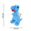 A blue plush dinosaur toy is shown against a white background with measurement indicators. Náhled obrázku produktu