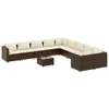 Design 11-tlg. Garten-Sofagarnitur mit Kissen Braun Poly Produktbild-Vorschau 2