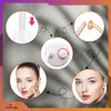Collage of images showing a skincare device and its application on a woman's face. Produktbild-Vorschau