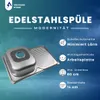 VBChome Edelstahlspüle 75 x 40 x 14 cm Edelstahl Glatt Produktbild-Vorschau 4