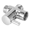 A chrome-plated three-way diverter valve for a shower system. Podgląd zdjęcia produktu
