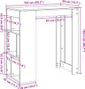 A line drawing diagram of a bar table with dimensions indicated. Náhled obrázku produktu