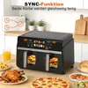 ZMH Heißluftfritteuse 2 Kammern 10L XXL  Air fryer Produktbild-Vorschau 2