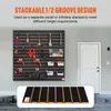 A wall-mounted tool organizer system with various tools displayed, and a separate image of the panel material below. Náhled obrázku produktu