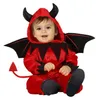Costume da demone Halloween cappuccio ali tuta coda bambini Anteprima dell’immagine prodotto 3